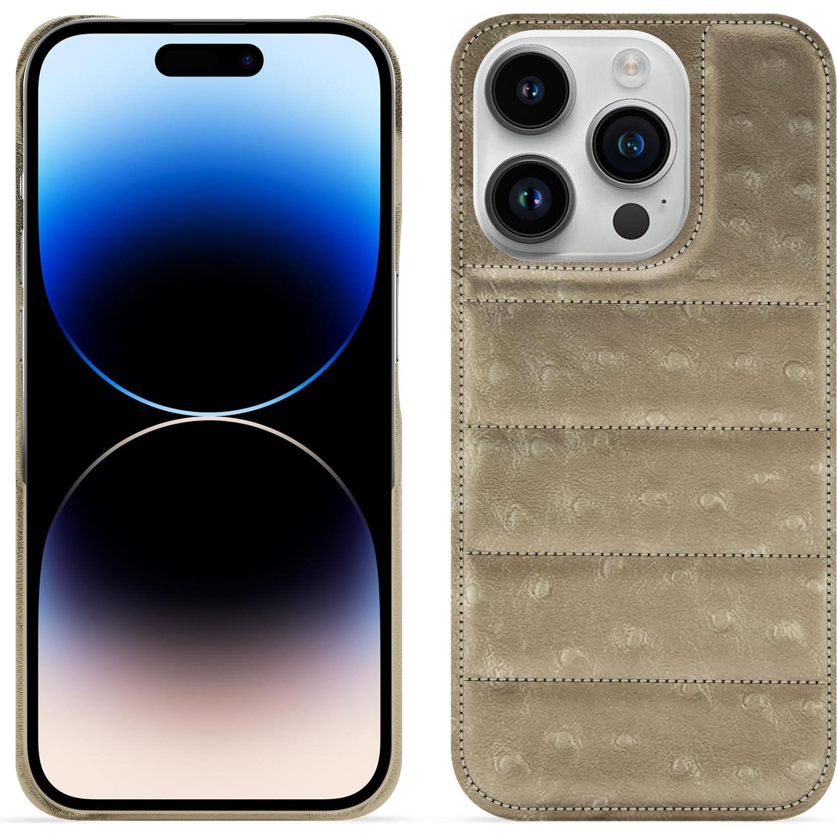 Noreve Lederschutzhülle (Apple iPhone 15 Pro), Smartphone Hülle, Beige