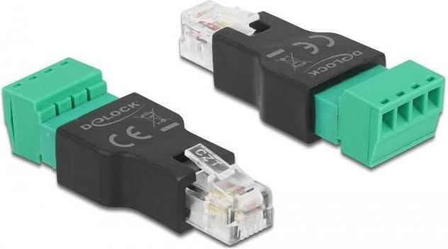 Actual product image Delock Adapter RJ11/14 Stecker zu Terminalblock 4 Pin 2-teilig (4-pin, RJ11 (1x))