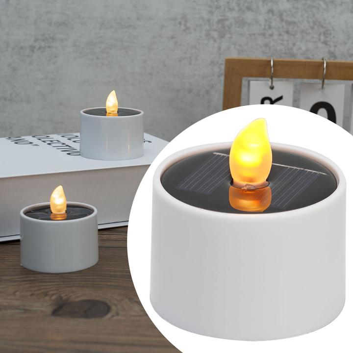 Actual product image Casativo Set of 8 LED tea lights, solar-powered, incl. twilight sensor, IP44, white (8 x)