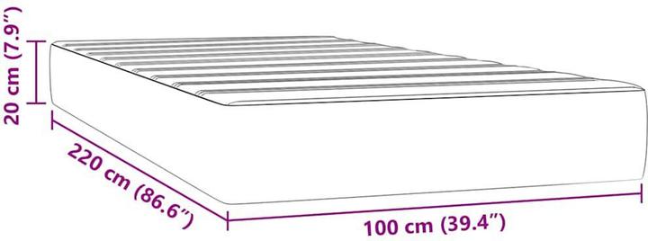 Produktbild vidaXL Taschenfederkernmatratze Samt (Federkern, 100 x 220 cm)