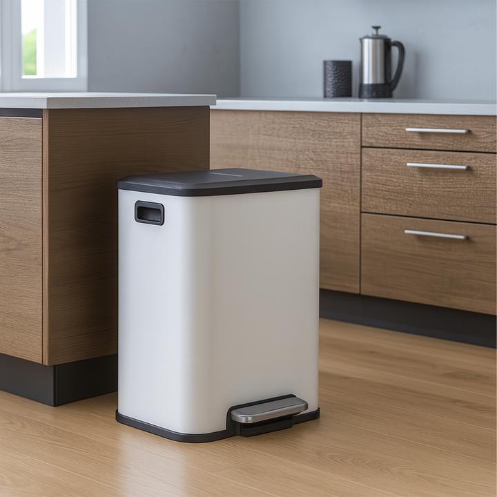 Produktbild Relaxdays Mülleimer mit 2 Fächern 2 x 15 Liter (30 l)