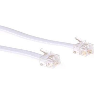 ACT White 1 meter flat telephone cable with RJ12 connectors. Rj12-rj12 cable white 1.00m, Telefon Zubehör