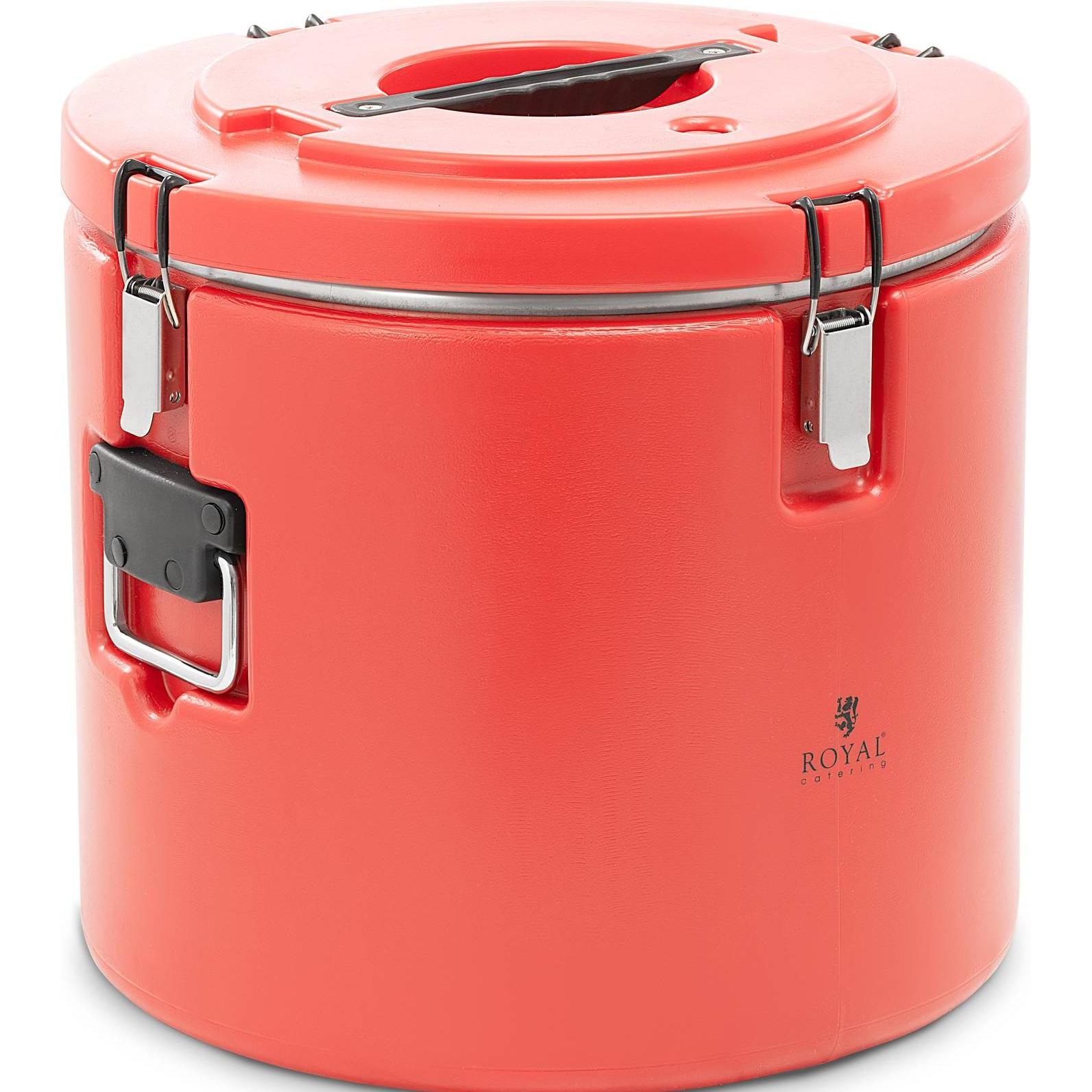 Royal Catering Thermobehälter Edelstahl Thermobox Thermoport Warmhaltebehälter Speisen 30 L, Thermoskanne, Rot