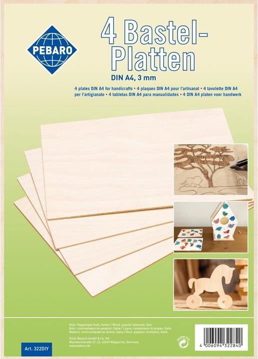 Image du produit Peter Bausch PABARO - 4 panneaux en bois A4