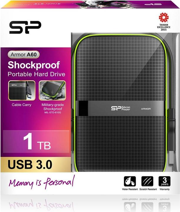 Actual product image Silicon Power Armor A60 1TB USB 3.0 2.5 SP010TBPHDA60S (1 TB)