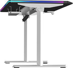 Actual product image Ultradesk Gaming-Tisch QUEST, 140x70cm, 72-120cm, weiss-schwarz