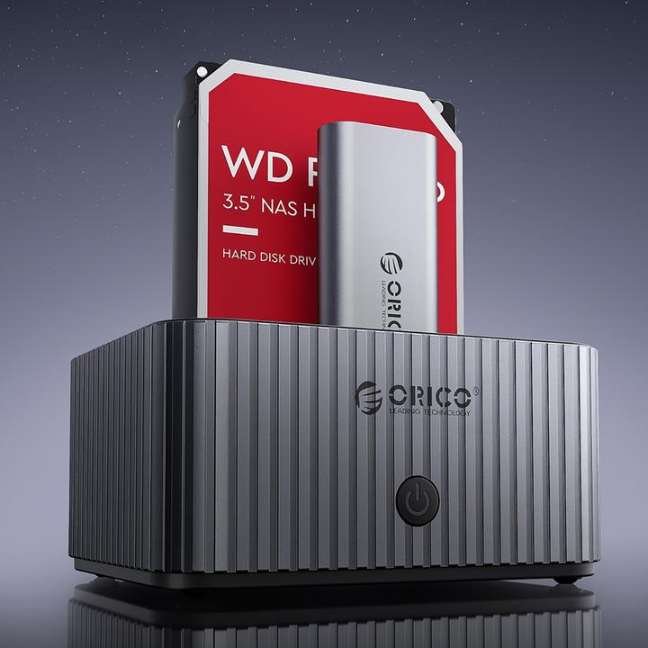Image du produit Orico Station d'accueil HDD / SSD IT28E-C for SATA 2.5inch / 3.5inch / M.2 NVMe, Grey
