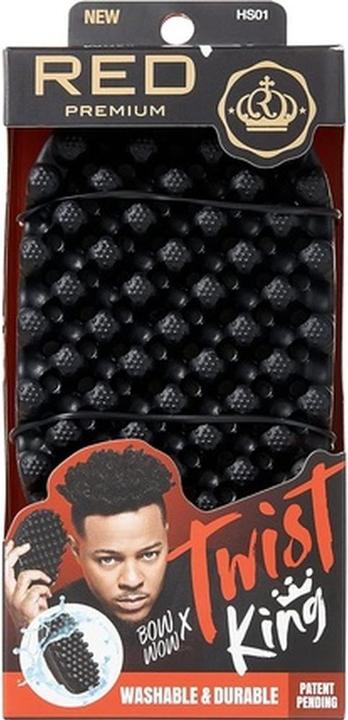Actual product image RED by Kiss Bow Wow X Twist King Premium Luxury Twist Styler Brush Durable Washable Afro Curl Sponge