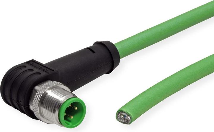 Produktbild Metz Connect Anschlussleitung M12 Stecker 4-polig D-kodiert (F/FTP, CAT5e, 5 m)