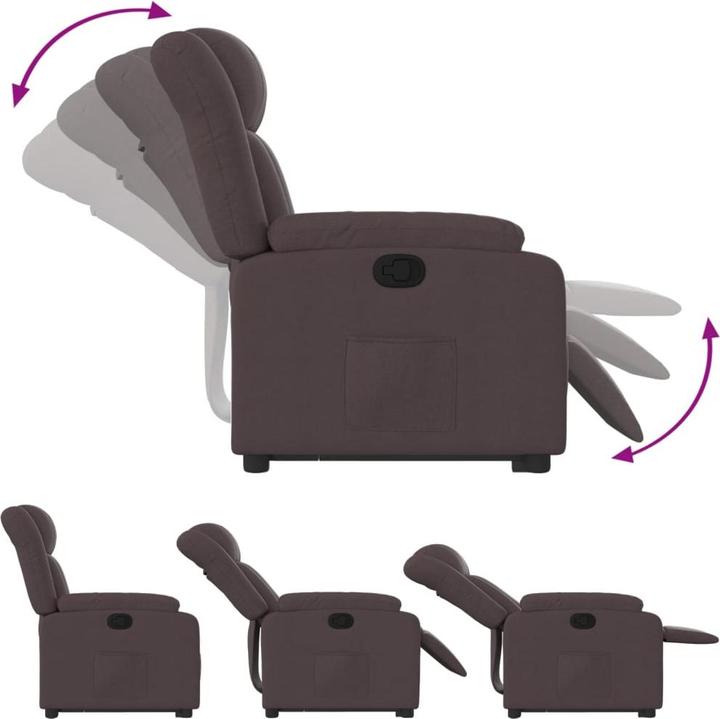 Actual product image vidaXL Relax armchair with stand-up aid armchair TV armchair dark brown fabric