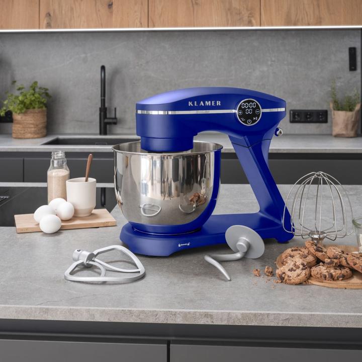 Actual product image KLAMER Küchenmaschine, Knetmaschine mit 6 Liter Edelstahl Schüssel (1800 W, 6 l)