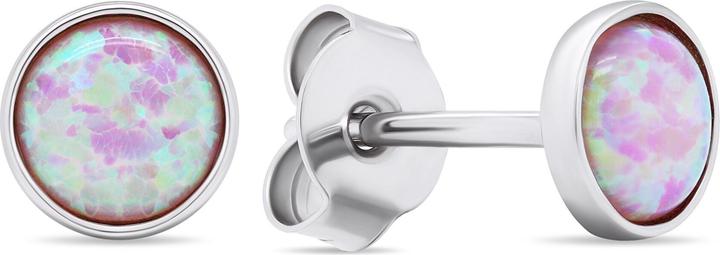 Produktbild Brilio Silver - Silver stud earrings with pink synthetic opals EA579WP (Silber)