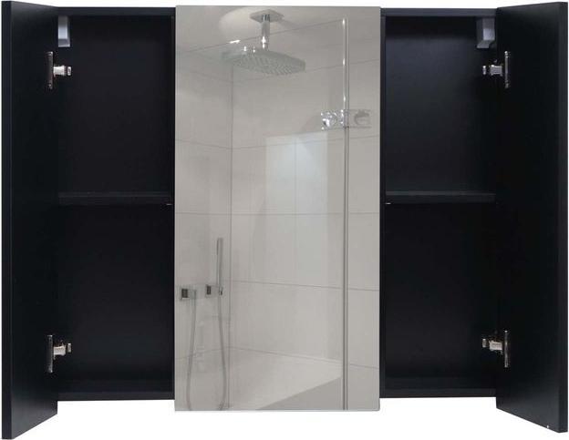 Image du produit Mendler Armoire de toilette HWC-B19b, haute brillance 70x80x16cm, noir (70 x 60 x 16 cm)