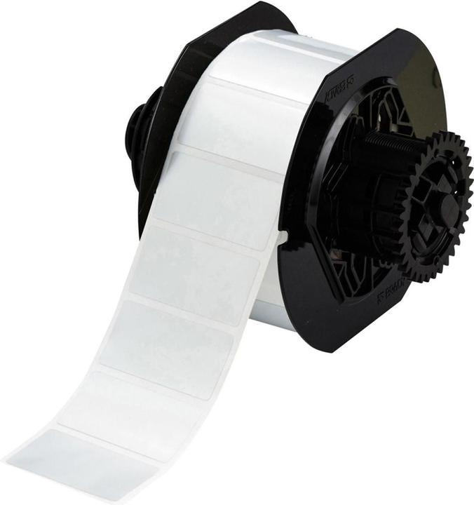 Brady B33-17-434, metallised polyester, silver, glossy, 50.80 x 25.40 mm, extremely strong adhesion (5.08 cm)