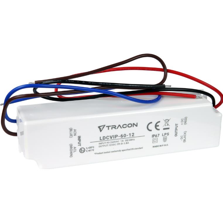 Tracon, Accessori per illuminazione, LED-Treiber mit geschütztem Kunststoffgehäuse