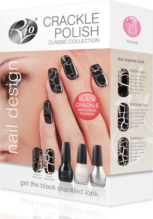 Productafbeelding Rio Crackle Nails Classic" ( NCRC) (Wit, Black, Zilver)