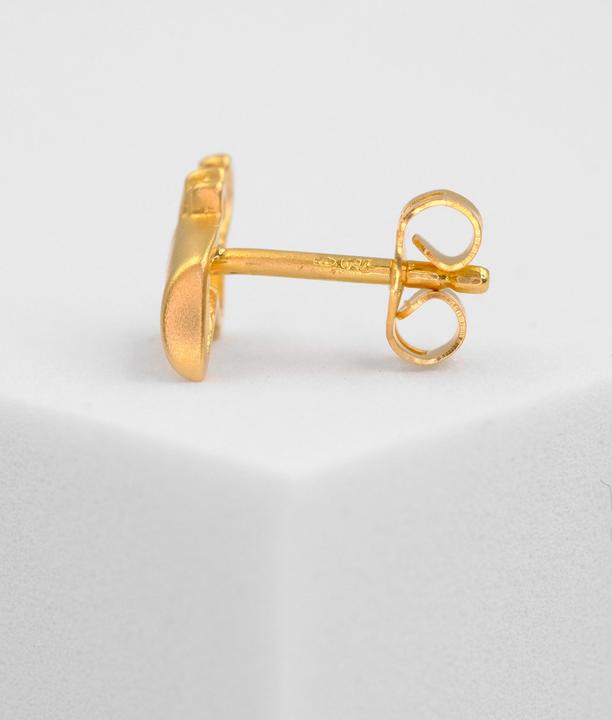 Immagine prodotto Muau Perno singolo per orecchio camoscio oro giallo 750, 9x7mm (Oro giallo 750/18 carati)