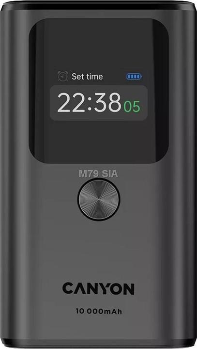 Canyon Powerbank Powerbank OnPower 130 TFT 10000 mAh PD30W Dunkelgrau (10000 mAh, 30 W, 36 Wh)