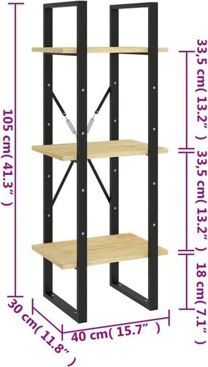 Actual product image vidaXL Bücherregal (40 x 30 x 105 cm)