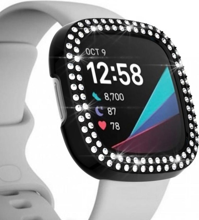 Produktbild Cover-Discount Fitbit Versa 3 / Sense - Glitzer Strass Schutz Case schwarz