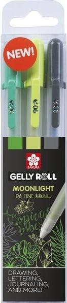 Immagine prodotto Sakura Penna roller in gel Gelly Roll Moonlight 06 "Botanical (Blu, Verde, Nero, 3 x)
