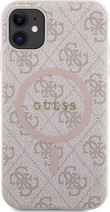 Produktbild Guess GUHMN61G4GFRP iPhone 11 6.1" / Xr różowy/pink hardcase 4G Collection Leather Metal Logo MagSaf (Apple iPhone 11, Apple iPhone XR)