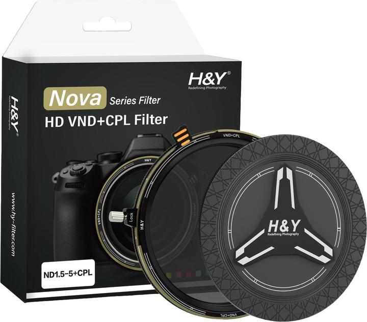 Image du produit H&Y 62mm HD Nova Series ND3-32 + CPL Filter (62 mm, Filtre gris neutre, Filtre polarisant)