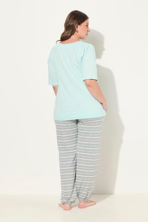 Immagine prodotto Ulla Popken Pigiama con cuori, scollo a V e mezze maniche (42, 44)