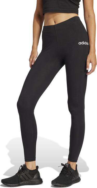 Actual product image Adidas Damen Essentials LINEAR Cotton Leggings, Black/White, L (L)