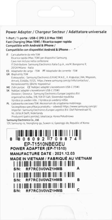 Produktbild Samsung EP-T1510 (15 W)