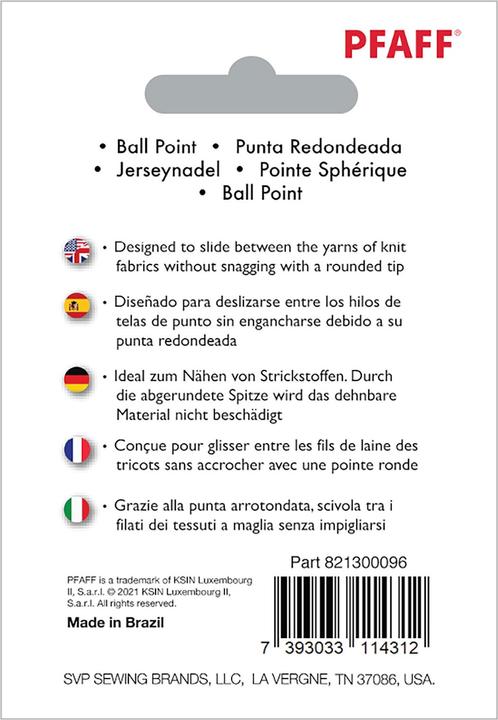 Energie-Label Pfaff PF BALL POINT NADEL 70/10 5PK