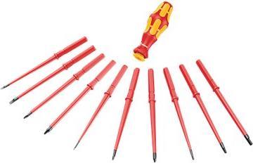 Produktbild Wera VDE Wechselklingen-Set 18teili (Schlitz, Phillipps-Kreuzschlitz (PH), Pozidriv-Kreuzschlitz (PZ), Doppelbart, Aussenvierkant)