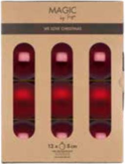 Produktbild Inge’s Glas Christmas Decor Weihnachtskugel Smooth Port 12 Stück, Rot (12-teilig)