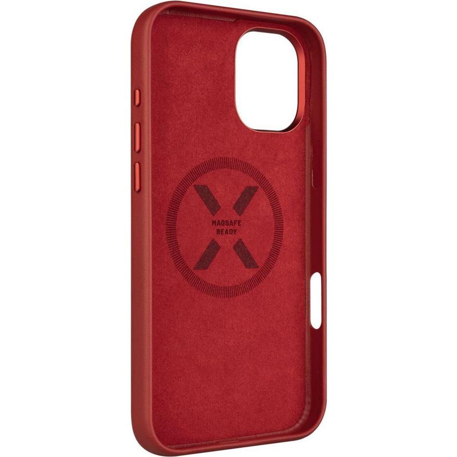 Thumbnail - Fixed Fixiertes MagLeather Rückseite Apfel iPhone 16 Plus Leder Rot (Apple iPhone 16 Plus), Smartphone Hülle, Rot