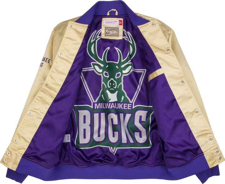 Produktbild Mitchell & Ness M&N Lightweight Satin Jacke - Milwaukee Bucks gold - XXL (XXL)
