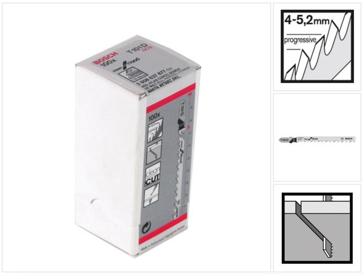 Image du produit Bosch Professional Zubehör Lame de scie sauteuse T 101 D Clean for Wood, pack de 100