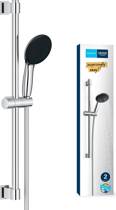 Produktbild Grohe Vitalio Start 110 QuickFix Brausestangenset, kleben oder bohren, Länge 600mm, wassersparend, 2 Strah