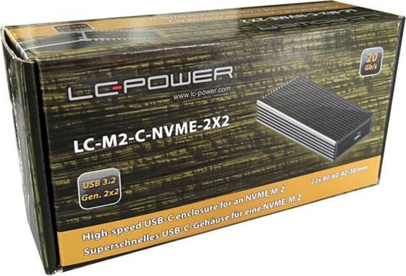 Productafbeelding LC-Power LC-M2-C-NVME-2X2-RAID USB-C behuizing voor NVMe-M.2 retail (M.2 2280)