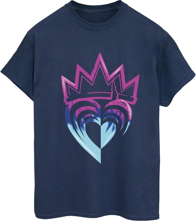 Actual product image Disney Womens/Ladies Descendants Pink Crown Cotton Boyfriend T-Shirt (XL)