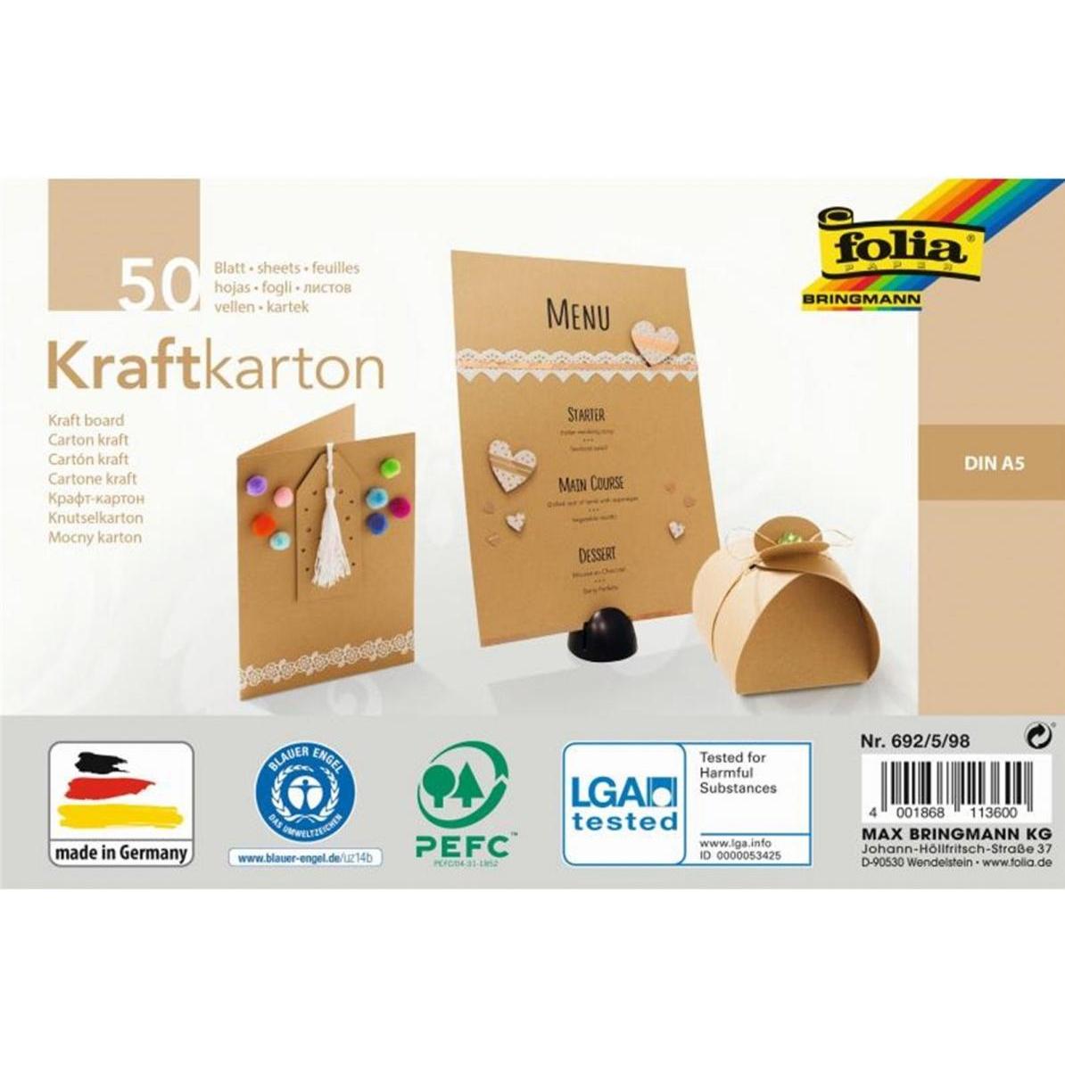 Folia, Bastelpapier, Kraftkarton (230 g/m², 1 x)
