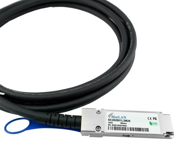 Actual product image BlueLAN NetApp X66211A-5 Compatible DAC QSFP28 SC282801L5M26