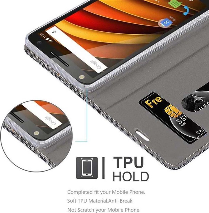 Produktbild Cadorabo Book Jeans Optik Cover (Motorola Moto X3)