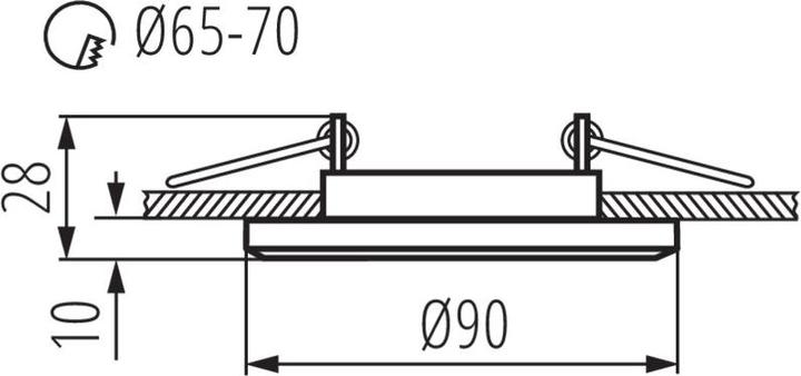 Image du produit Kanlux Cadre d'encastrement Verre Noir Rond Cristal Spot encastrable