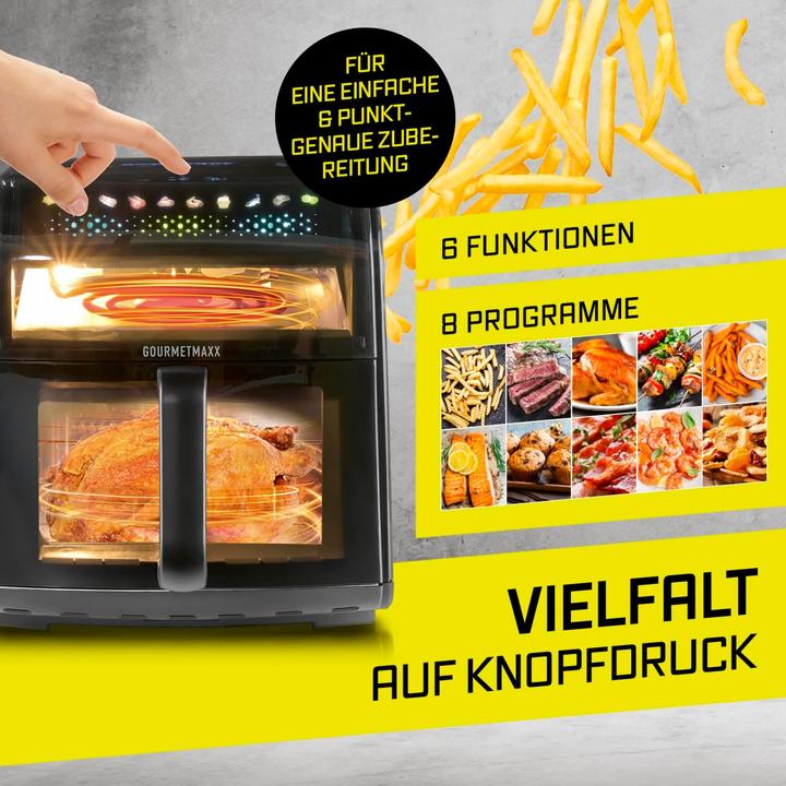Actual product image Gourmetmaxx Heissluftfritteuse mit Sichtfenster & Panoramadach