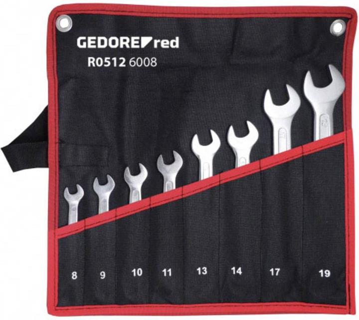 Actual product image Gedore Red red R05126008 Double open-end spanner set short SW6-22 mm 8 pieces (8 mm, 7 mm, 6 mm, 9 mm)
