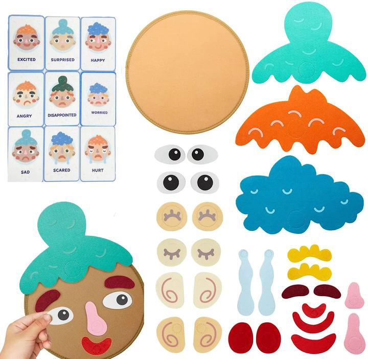 Produktbild Activity Board Gesichtsausdruck Spiel Emotionale Veränderung Spielzeug mit 9pcs Karten Vorschule Lernen
