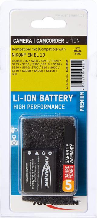 Actual product image Ansmann A-Nik EN-EL10 (Camera battery)
