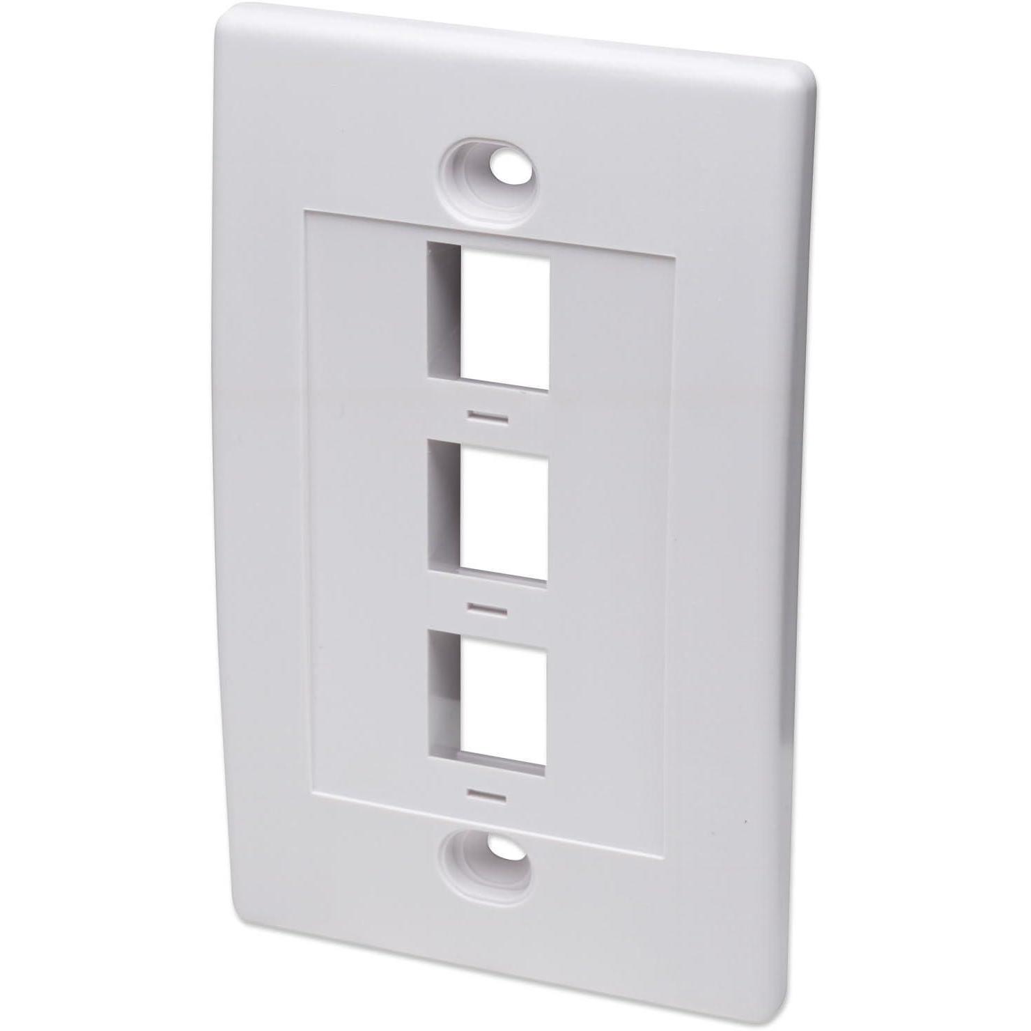Intellinet, Zubehör Schalterprogramm, * 3-Port-Keystone-Platte für Aufputzdose