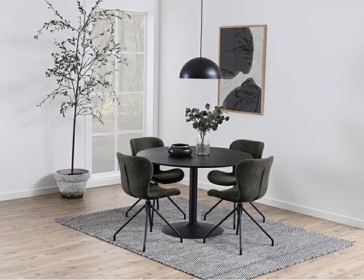 Immagine prodotto AC Design Tavolo da pranzo Barcellona impiallacciato in frassino nero rotondo (110 x 74 cm)