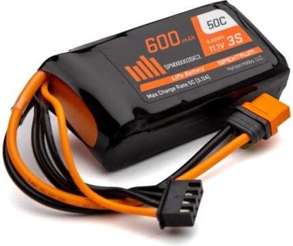 Spektrum 11.1V 600mAh 3S 50C LiPo Battery: IC2 (11.10 V, 600 mAh)